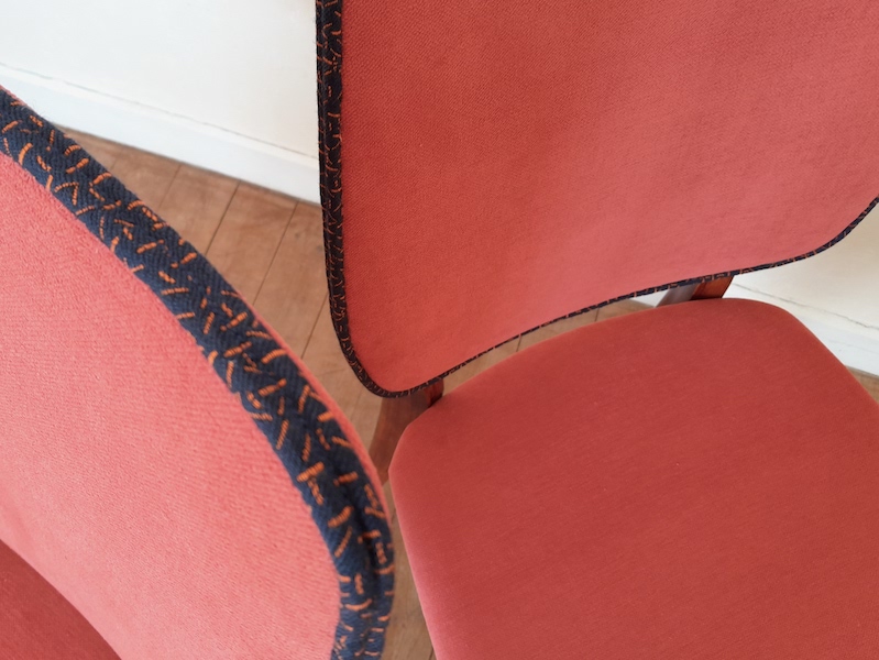 Chaises vintage vue de dessus