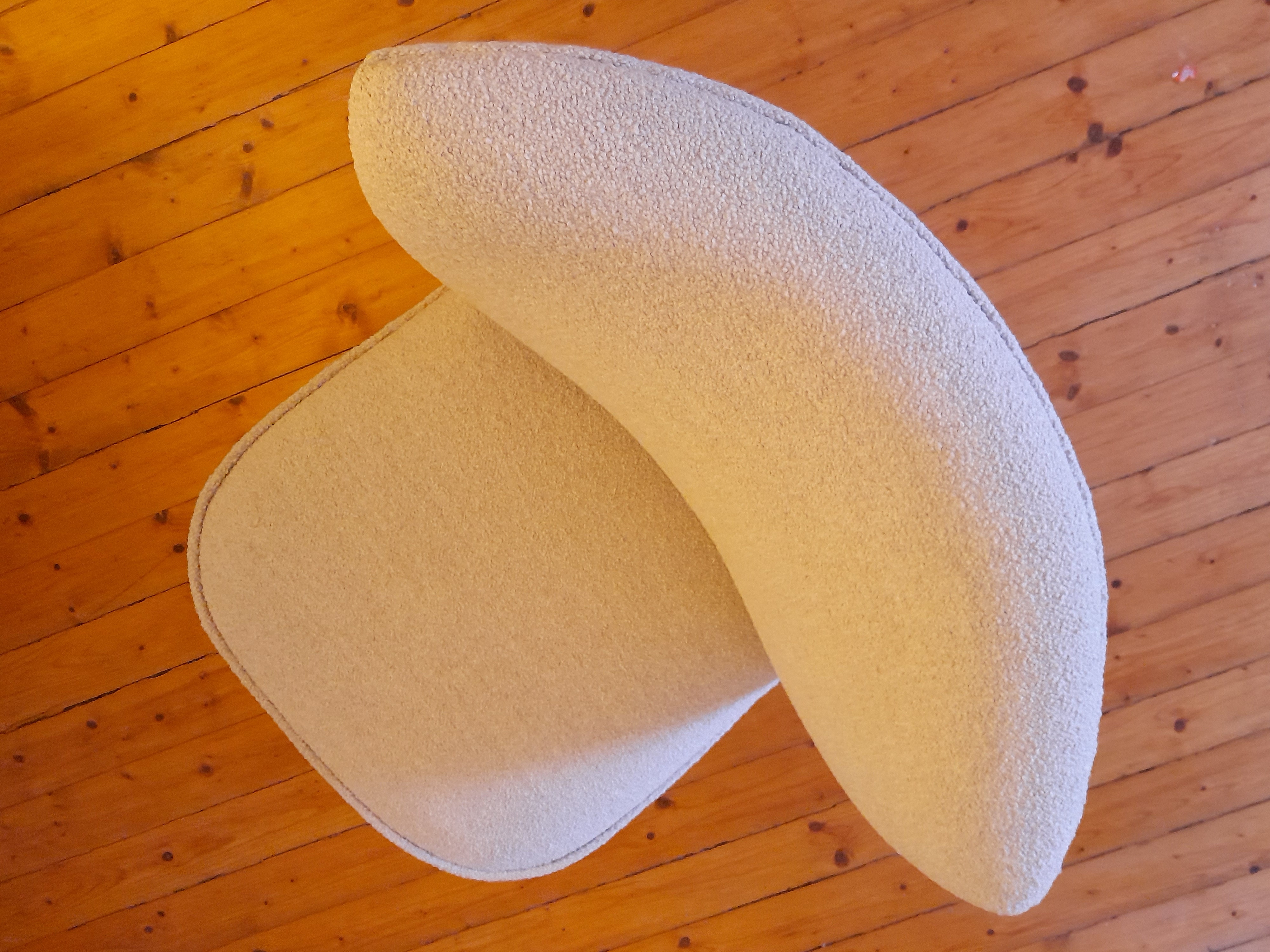 Fauteuil tissu bouclette vue dessus